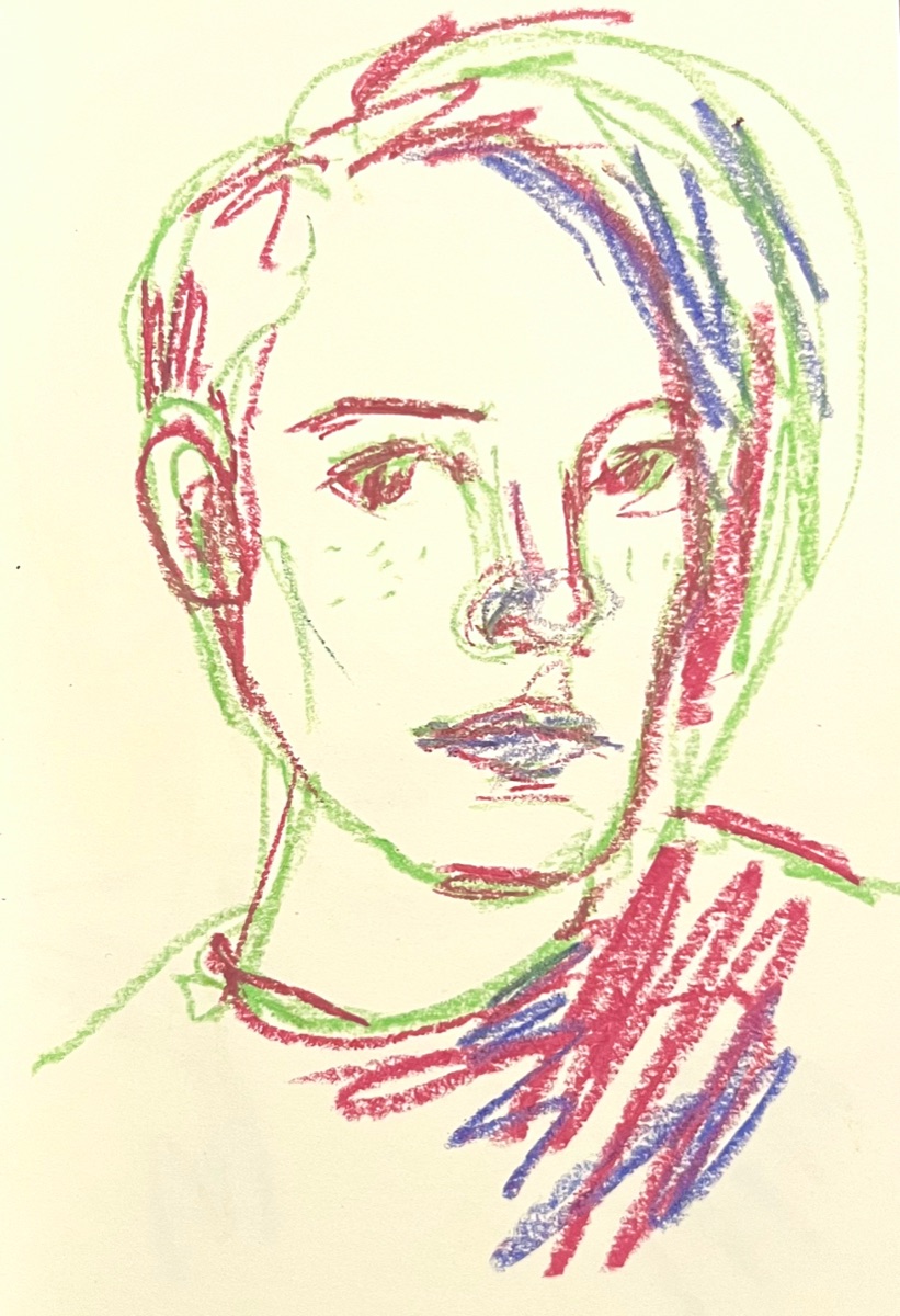 self-portrait in crayon — ejeli
